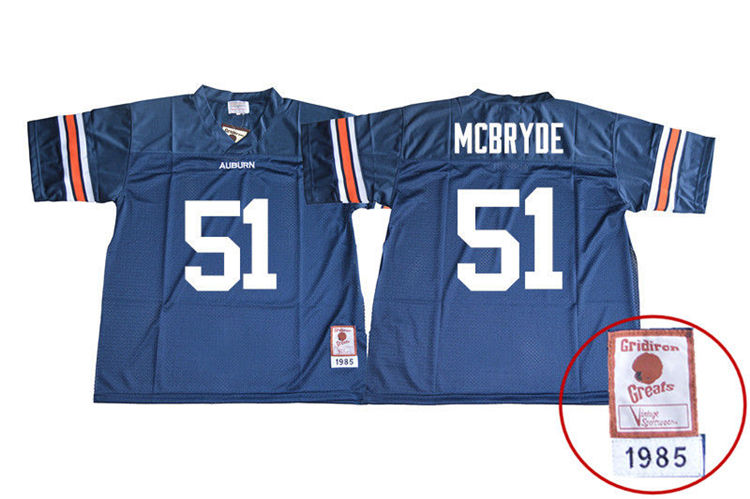1985 Throwback Youth #51 Richard McBryde Auburn Tigers College Football Jerseys Sale-Navy - Click Image to Close